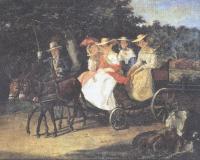 Александр Брюллов. Прогулка в коляске. 1845-1846