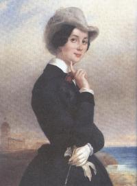 Евгений Плюшар. Портрет В.В.Самойловой. Начало 1840-х