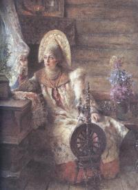 Константин Маковский. Боярышня у окна. 1897