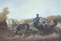 Николай Сверчков. Катание в коляске (Александр II с детьми)
