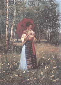 Николай Богданов-Бельский. За чтением письма. 1892