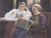Сергей Милорадович. За вышиванием. 1898