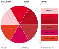 Шесть основных оттенков цвета