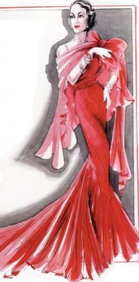 Шифоновое платье-русалка (Норман Хартнелл, 1935г)