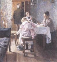 Василий Бакшеев. За обедом. 1901