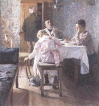 Василий Бакшеев. За обедом. 1901